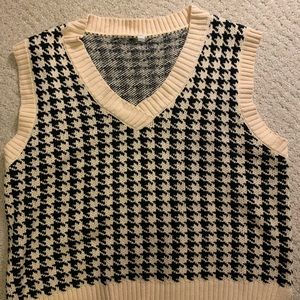 Houndstooth sweater vest